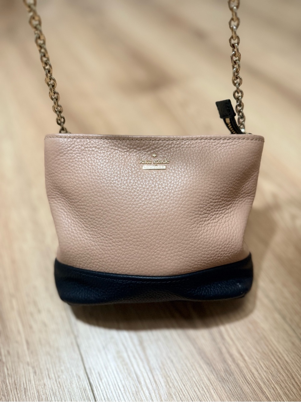 Kate Spade Jackson Street Ellery Women's Leather Crossbody Chain Bag Ginger Tea